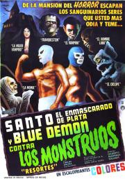 Santo el enmascarado de plata y Blue Demon contra los monstruos