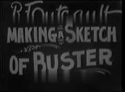 Section of Buster Brown Series, Showing a Sketch of Buster by Outcault